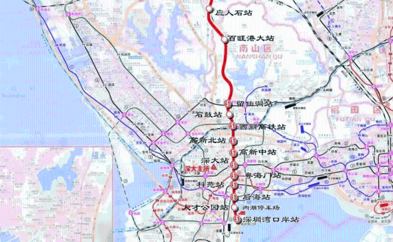 深圳5条地铁线路年内开通。